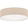 meineWunschleuchte Grande lampada da soffitto con paralume in lino beige, Ø 60 cm