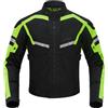 BORLENI Giacca da Moto da Uomo Estate, Traspirante, Protezione Dalle Armi, Riflettente, Nero/verde M