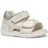 Geox B SANDAL ZAPITO GIRL - Sandalo Bambina, White/Silver,
