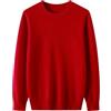 Generic Maglione da uomo in 100% lana merino, a maniche lunghe, lavorato a maglia, a girocollo, stile casual, Rosso, XL