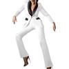 Generico Tailleur Donna Bicolore Smoking Giacca Pantalone Bianco e Nero/L