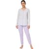 RAGNO Pigiama donna in puro cotone aperto davanti art. A13F - 56, Lilla