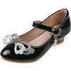 Generic Scarpe da principessa da bambina con bowknot tacco alto Mary Jane Party Pumps scarpe da sposa scarpe singole per bambini scarpe da sera per bambini, Nero , 37