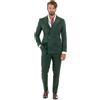 Giosal Abito Uomo Doppiopetto Vestito Completo Giacca Pantaloni Bottoni Revers Raso Elegante Smoking Vari Colori (IT, Numero, 48, Regular, Regular, Verde)