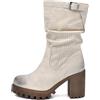 IF FASHION Stivaletti Strivali Tronchetti Aricciati Con Tacco Grosso Plateau Pelle Sintetica Da Donna G675 beige N.38