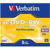 Verbatim 43229 - 5PK 43229 4,7 GB 4 x Dvd + RW JC - Dvd riscrivibile