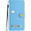FALUWONRU Custodia per iPhone X/iPhone XS,Gatti carini e colorati Cover Portafoglio Protettiva Libro Flip Caso Phone Magnetica Custodie in Con Slot per Schede e Magnetica Supporto,Blu