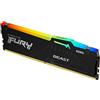 Kingston FURY Beast Nero RGB 16GB 5200MT/s DDR5 CL36 DIMM Memoria Gaming per Computer Fissi Modulo Singolo - KF552C36BBEA-16