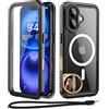 Beeasy Cover per iPhone 16 Impermeabile IP68 con MagSafe, 360 Militare Antiurto Indistruttibile Resistente Doppia Protezione Custodia, Ermetica Antipolvere Subacquea Waterproof Case, 6.1