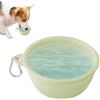 Generico Ciotola per cani pieghevole, Ciotola per cani da viaggio,Ciotola per acqua pieghevole in silicone alimentare per animali domestici - Mangiatoia per animali portatile con fibbia, ciotola da viaggio mul