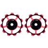 cyclingcolors 2x Puleggia Deragliatore Posteriore Alluminio 7075 Anodizzato Rosso Cuscinetto Sigillato 689-2RS Catena Bici Ciclo MTB Strada Città, 11 denti