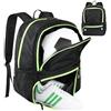 Dokeno Sacca Zaino Calcio, Grande zaino da basket con scomparto per scarpe e palloni, Leggero Borsa Calcio Zaino Sportivo Uomo Donna Borsa da basket Zaino, borsa sportiva per vestiti e scarpe, Nero