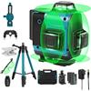 Tsebugap 【con Treppiede】Livella Laser Verde Autolivellante 4 x360°, 16 Linee Livello Laser Autolivellante Telecomadon, 2xBatterie, IP54 (blu)