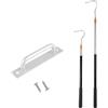 Tinoaly Kit Sistema di Discesa Scala Soffitta, Include Asta di Trazione Telescopica Estensione 164cm con Maniglia in Lega di Alluminio e Gancio in Inossidabile per Accessori per Scala da Soffitta