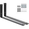 Sayayo Staffe per Mensole Pesanti Nero Staffe a L, 5mm Spessore Staffa Mensola da Parete Staffa Angolari Supporti Mensola Reggi Mensola da Muro, Carico 50KG, 2 pezzi, 300MM * 150MM