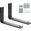 SAYAYO Staffe per Mensole Pesanti Nero Staffe a L, 5mm Spessore Staffa Mensola da Parete Staffa Angolari Supporti Mensola Reggi Mensola da Muro, Carico 50KG, 2 pezzi, 150MM * 100MM
