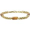 Fossil Bracciale Uomo, Bracciale con tutti i componenti in acciaio inossidabile impilati, L: 220mm, L: 6,5mm, Marrone (Brown), Oro Giallo