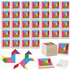 Ainiv Set di 32 Gioco Tangram in Legno, Tangram Gadget, Compleanno Regalini, Giocattoli Educativi Tipo Montessori Compleanno Puzzle, Bomboniere Natalizie per Bambini e Bambine