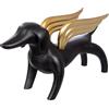 Casablanca modernes Design Casablanca statuetta Flying Tasso - resina - nero - altezza 56 cm - motivo bassotto - decorazione - scultura - accessorio per la casa - idea regalo - pezzo da collezione