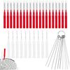 Gosknor 40pz Kit Pulizia Soffione Doccia, 2 Design Spazzola per Pulizia Soffione Doccia Multi-Dimensione Pulizia Ugelli Soffione Doccia Anti-Intasamento per Ugello per Fori Piccoli del Bagno (Rosso)
