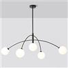 PTLYE Lampadario a Scala Sputnik in Rame Pieno, Lampada a Sospensione Moderna Minimalista scandinava per Sala da Pranzo con Braccio Lungo e Paralume in Vetro Bianco, 2 aste di prolunga Incluse (20