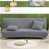 SUIOKPO Copridivano Senza Braccioli, Copridivano 2-3 Posti Senza Braccioli Elasticizzato Universale, Fodera Per Futon A Tinta Unita, Protezione Per Mobili Per Divano Pieghevole, Divano,Light grey,M