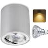 Sweet Led Faretto da incasso GU10 7W - Faretto da soffitto rotondo in alluminio argento spazzolato - faretto LED 230 V bianco caldo - orientabile - lampada da soffitto inclusa