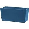 Tecnokit Teraplast vaso per fiori da interno ed esterno rettangolare Coimbra, finitura lucida, in plastica (Blu Denim, cm 30x15x15)
