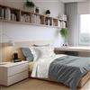 PENSIERI DELICATI Completo Letto Singolo in Percalle 100% Cotone, Completo 160x300 Comprensivo di Lenzuolo Sotto, Lenzuolo Sopra e 1 Federa a due Volant, Made in Italy, Fantasia Primavera Giallo