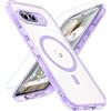 Hensinple Cover Magnetica per Google Pixel 9a con Vetro Temperato, Compatibile con MagSafe, Custodia Antiurto Resistente ai graffi TPU Bumper Sottile Trasparente Posteriore Protettiva Case, Lilla