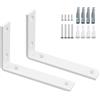 SAYAYO Staffe per Mensole Pesanti Bianco Staffe a L, Reggimensola da Muro Staffa Angolari Staffa Mensola da Parete, Carico 50KG, 2 pezzi, 150MM, 5mm Spessore