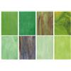 QUARKZMAN 8 Fogli Lastre Vetro Colorato, 100x150mm PMosaico di Vetro Varietà Piastrelle per Progetti Fai Da Te Decorazione Casa, Serie Verde