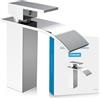 Bächlein Rubinetto per bagno a cascata, miscelatore monocomando con cartuccia in ceramica durevole e kit di montaggio, cromato
