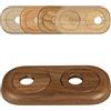 FUX Rosetta doppia per tubi di riscaldamento, distanza tubi variabile, vero legno: acero, faggio, rovere, noce, mogano, copertura, radiatore, 15mm, 19mm, 22mm, legno, parquet (15mm, noce)
