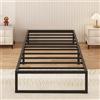 Yicensen Struttura Letto Singola 80x190 cm, Struttura Letto in Metallo, Supporto Solido, Facile da Montare, Design Silenzioso, Stile Moderno e Minimalista, Altezza 36 cm, Nero