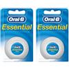Oral-B EssentialFloss, Filo Interdentale Cerato, Delicato sulle Gengive, Raggiunge gli Spazi più stretti, Menta, 1 Confezione da 100 metri