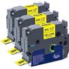 XemaX 3x Nastro per Etichette Compatibile con Brother P-touch TZe-641, Nero su Giallo, 18 mm x 8 m (0,7'' x 26,2')