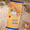 Catherine Lansfield Telo mare in cotone, motivo hot dog, 76 x 160 cm, colore: Arancione