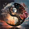 AIRDEA Albero Yin Yang Diamond Painting, Luna Diamond Painting Kit Completo, Diamantini Crystal Art Hobby Creativi Adulti Decorazione per Casa 30x30 cm