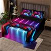 Homemissing Gamer Coverlet Console Videogioco Trapuntato Copriletto Coperto per Bambini Ragazzi Adolescenti Gradiente Neon Quilt Set Gamer Gaming Controller 3 Pz King