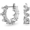 SWAROVSKI ORECCHINI MINI CERCHIO MATRIX BIANCO PLACCATI RODIO 5632467