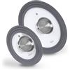 Stoneline 2 coperchi in vetro con pomello Aroma diam. 16-20 e 24-28cm