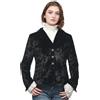 COSDREAMER Giacca da Donna Vintage in Velluto, con Scollo a V, Maniche Lunghe, Cappotto Elegante retrò Casual, Nero, S
