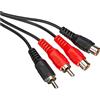 PremiumCord Cavo RCA 2m, 2X Spine RCA RCA su 2X Prese RCA RCA, Cavo di Prolunga Audio, Audio Stereo, per TV, Telefoni Cellulari, MP3, HiFi, Colore Nero