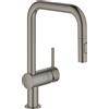 Grohe Minta miscelatore monocomando per lavello con doccino estraibile, colore grafite spazzolato - 32322AL2