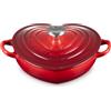 LE CREUSET Amour Tegame Basso a Cuore in Ghisa 20 cm Ciliegia