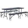 LIF Set Birreria 180x75 cm Tavolo + 2 Panche in Metallo e HDPE - RZK180+RBK180
