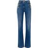 Elisabetta Franchi jeans donna a zampa con bottoniera Denim