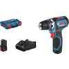 Bosch GSR 12V-15 FC Flex Professional 1300 Giri/min 600 g Nero, Blu [06019F6001]