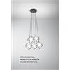 Perenz Illumina CUBE Sospensione 5 luci in metallo colore oro opaco cubica con diffusore sferico vetro bianco attacco G9